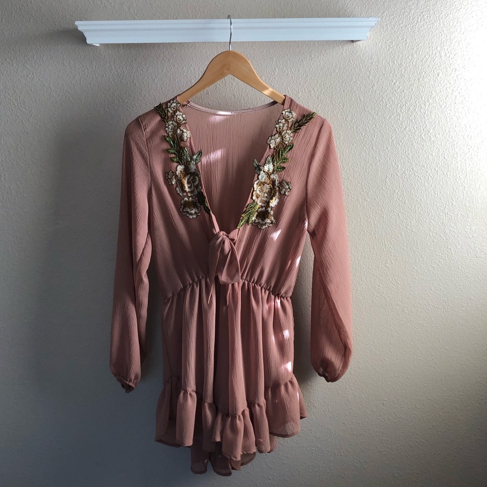 Floral detailed romper